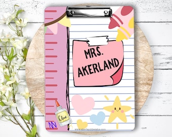 Teacher Clipboard with Personalized Front and Back - Gift for Teachers - Office Clipboard - Double Sided