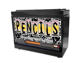Pencil Dispenser Vinyl Decal Personalized with a name Waterproof Vinyl Decal for Teacher's Classroom Pencil Dispensers, Monogrammed Decals