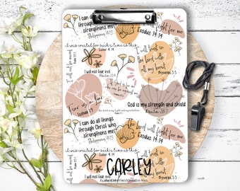 Bible Verse Affirmations Clipboard with Personalization/ Design on Front and Back - Double Sided