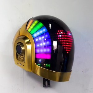 V7 Daft Punk Guy Manuel Helmet – WiFi RGB Matrix Display with 100+ FX - Easy to use and wearable