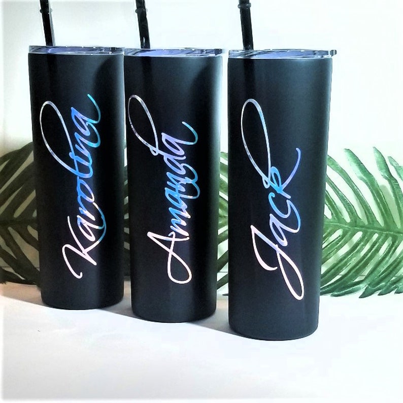 Personalized Tumbler With Straw Custom Tumbler Bridal Party Etsy