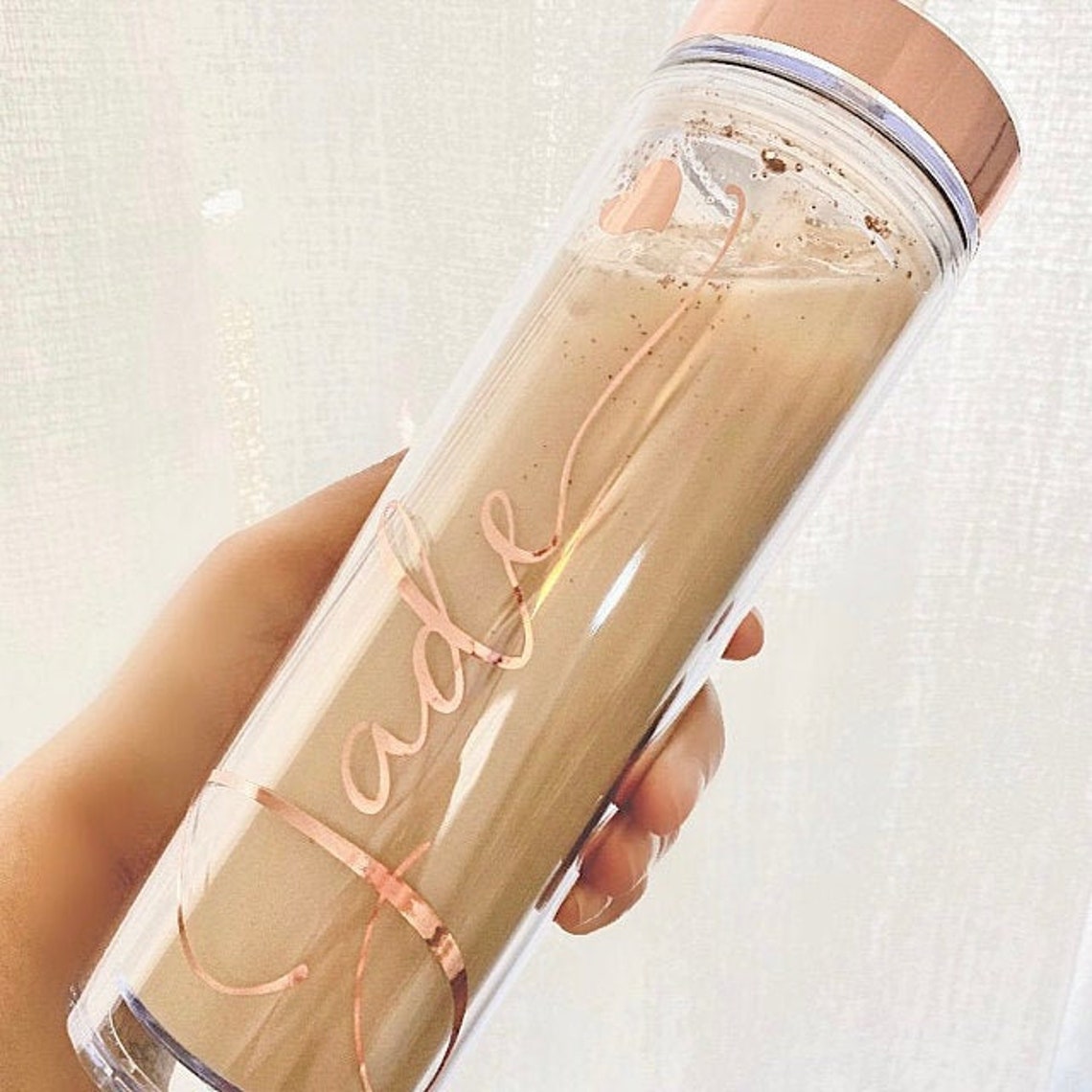 Personalized Tumbler with Straw Clear Tumbler Bridesmaid Etsy