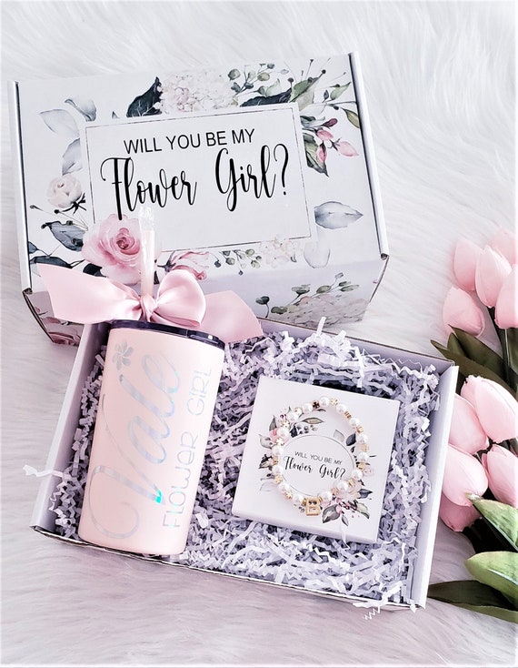 Rose Flower Girl Gift Bridesmaid Gift Box Red Roses Flower Girl