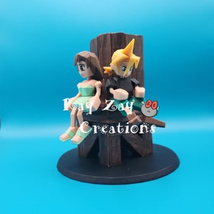 Cloud and Tifa at the water tower Diorama statue from Final Fantasi VII original
