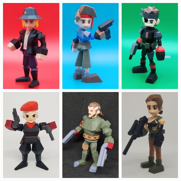 Figurine personnalisée de style Low Poly / Final Fantasy 7 ans