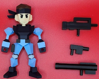 Figurine Solid Snake personnalisée avec boîte en carton