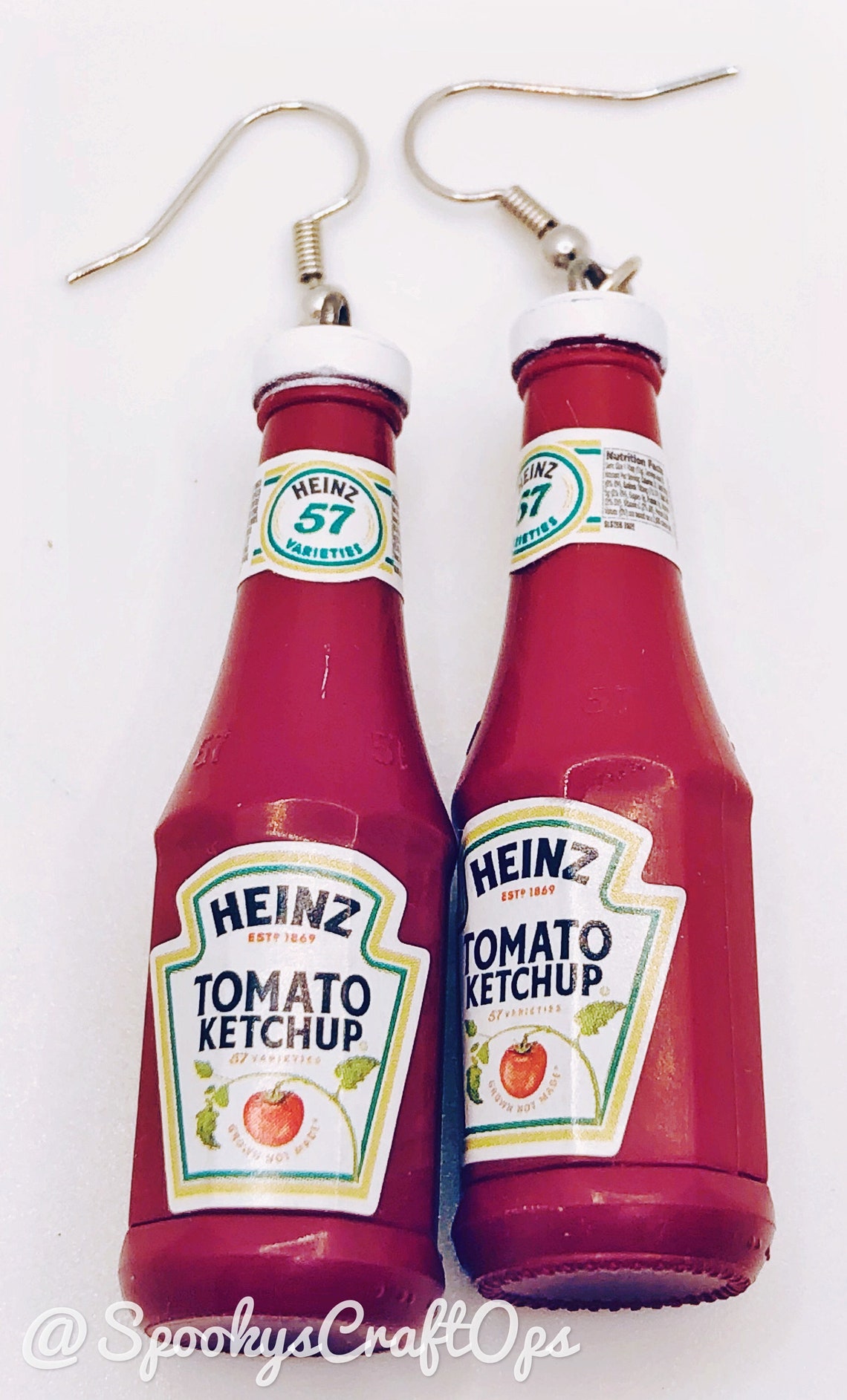 Mini Ketchup Bottles Earrings Mini Brand Earrings Etsy