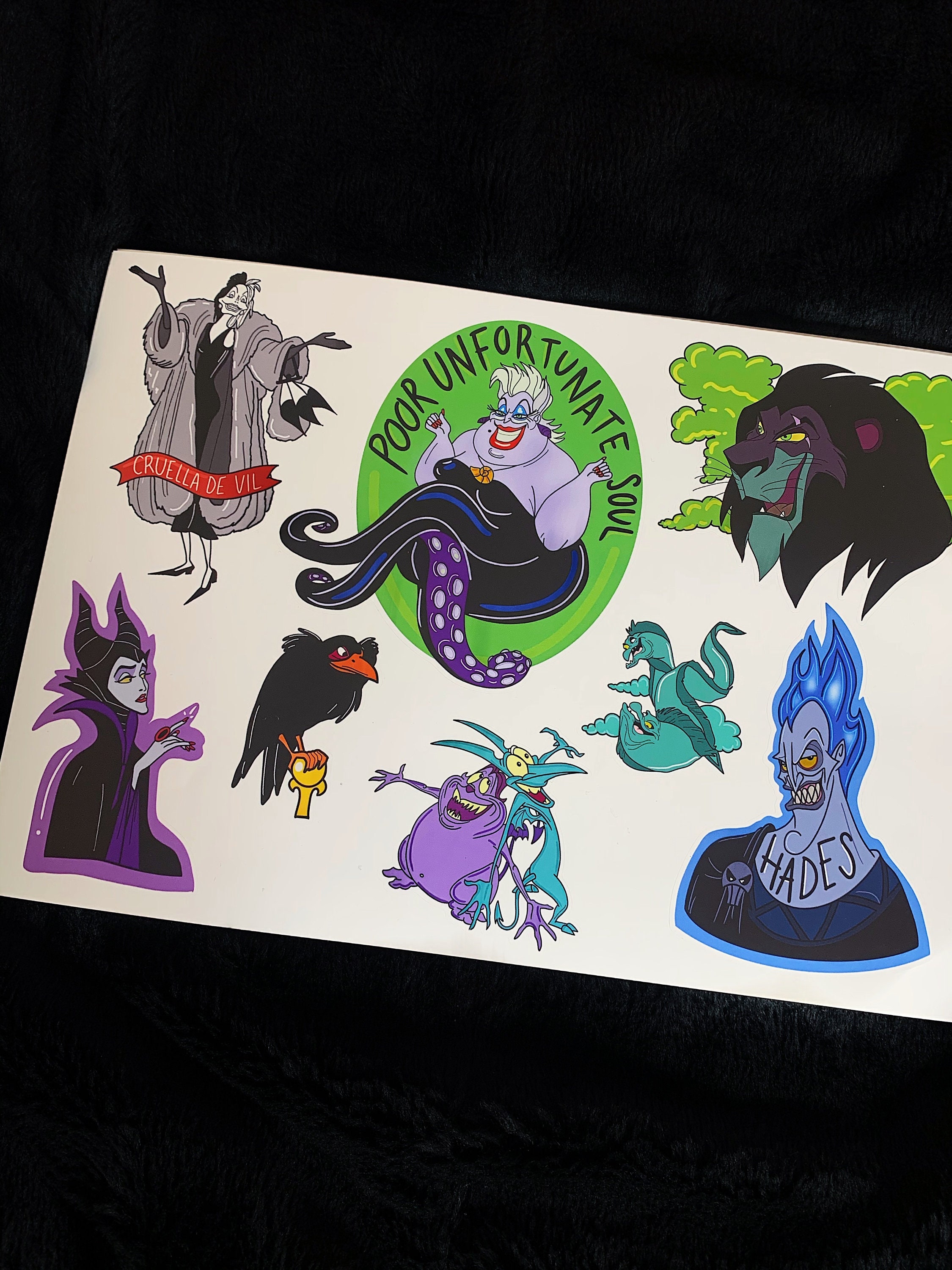 Cartoon villains 14 sticker sheet Set of 8 stickers Etsy