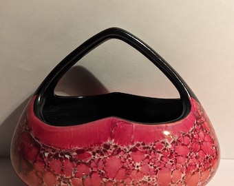 Czechoslovakia Coronet Art Deco Burgundy Dish with Handle