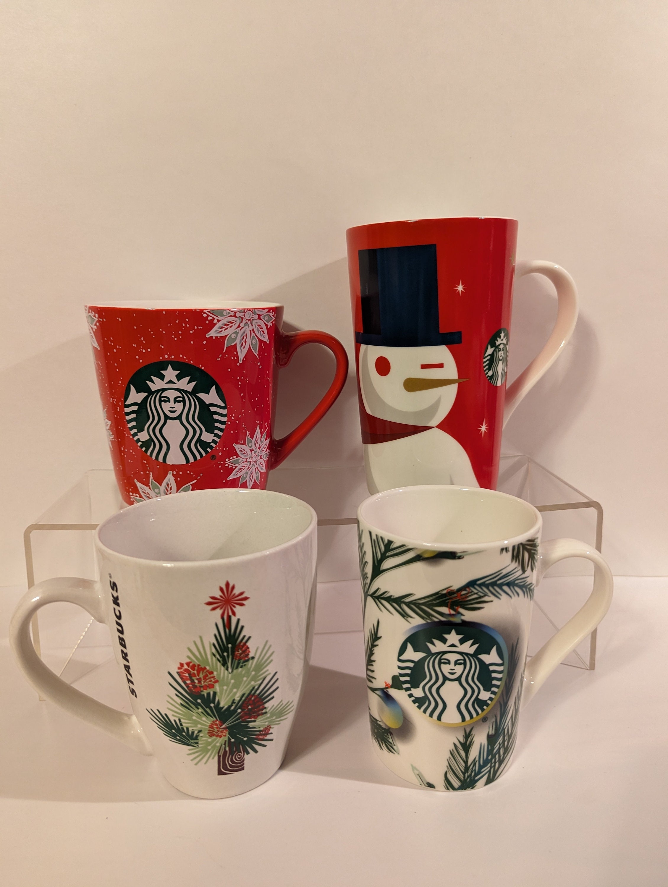 2021 NEW Starbucks Christmas Mugs Rabbit Blue Coffee Cup W/Coaster Spoon  Gifts