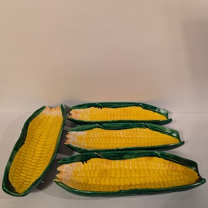 Vintage Majolica Corn on the Cob Dishes