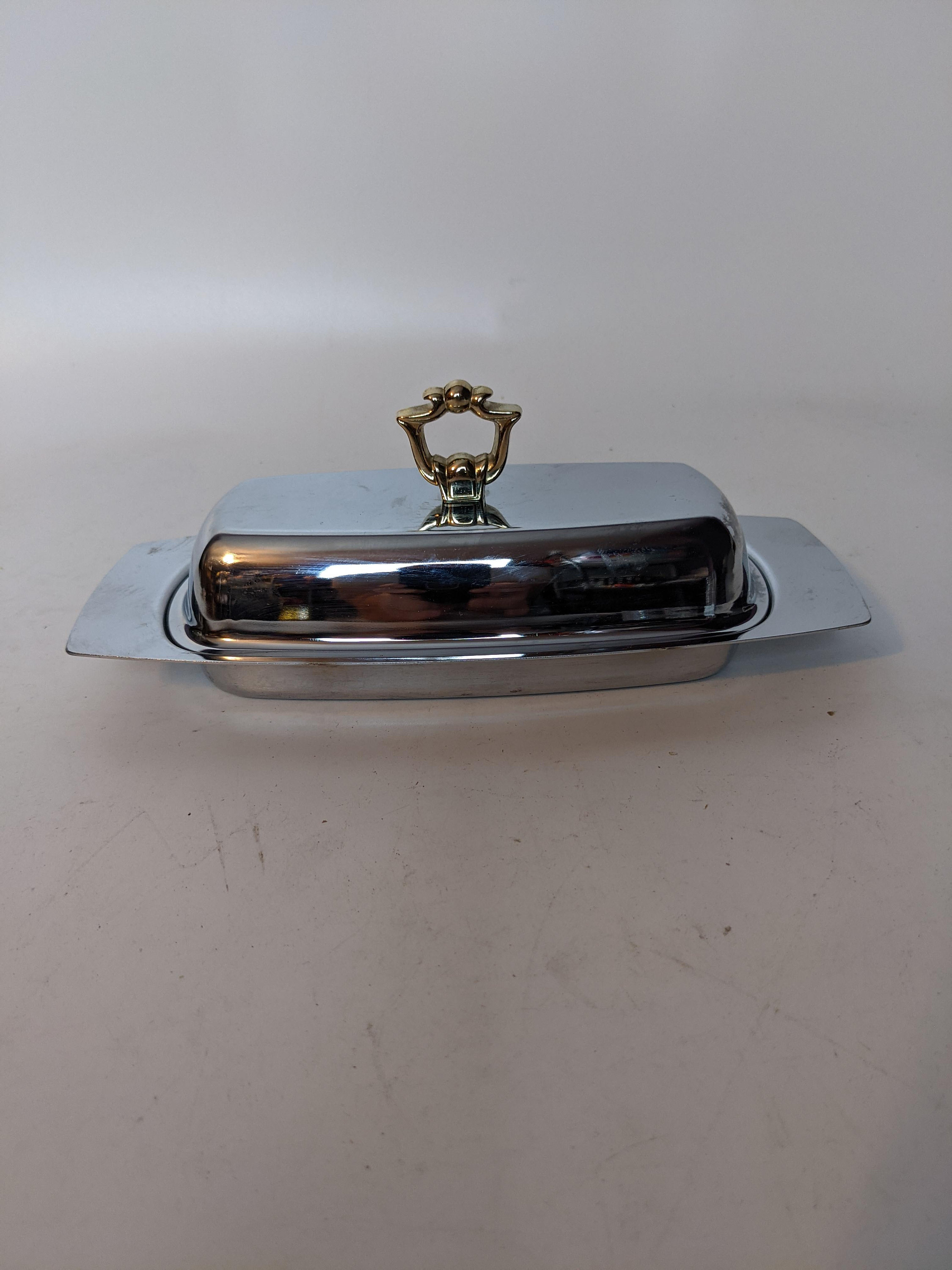 Vintage Kromex Butter Dish With Glass Liner Etsy