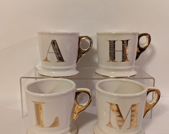 Anthropologie Gold Initial Mugs