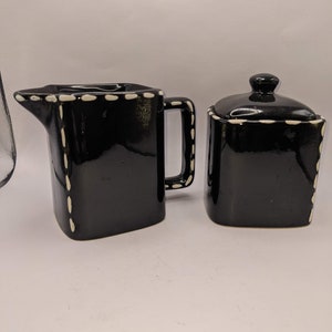 Sugar Bowl & Creamer - Black ceramic
