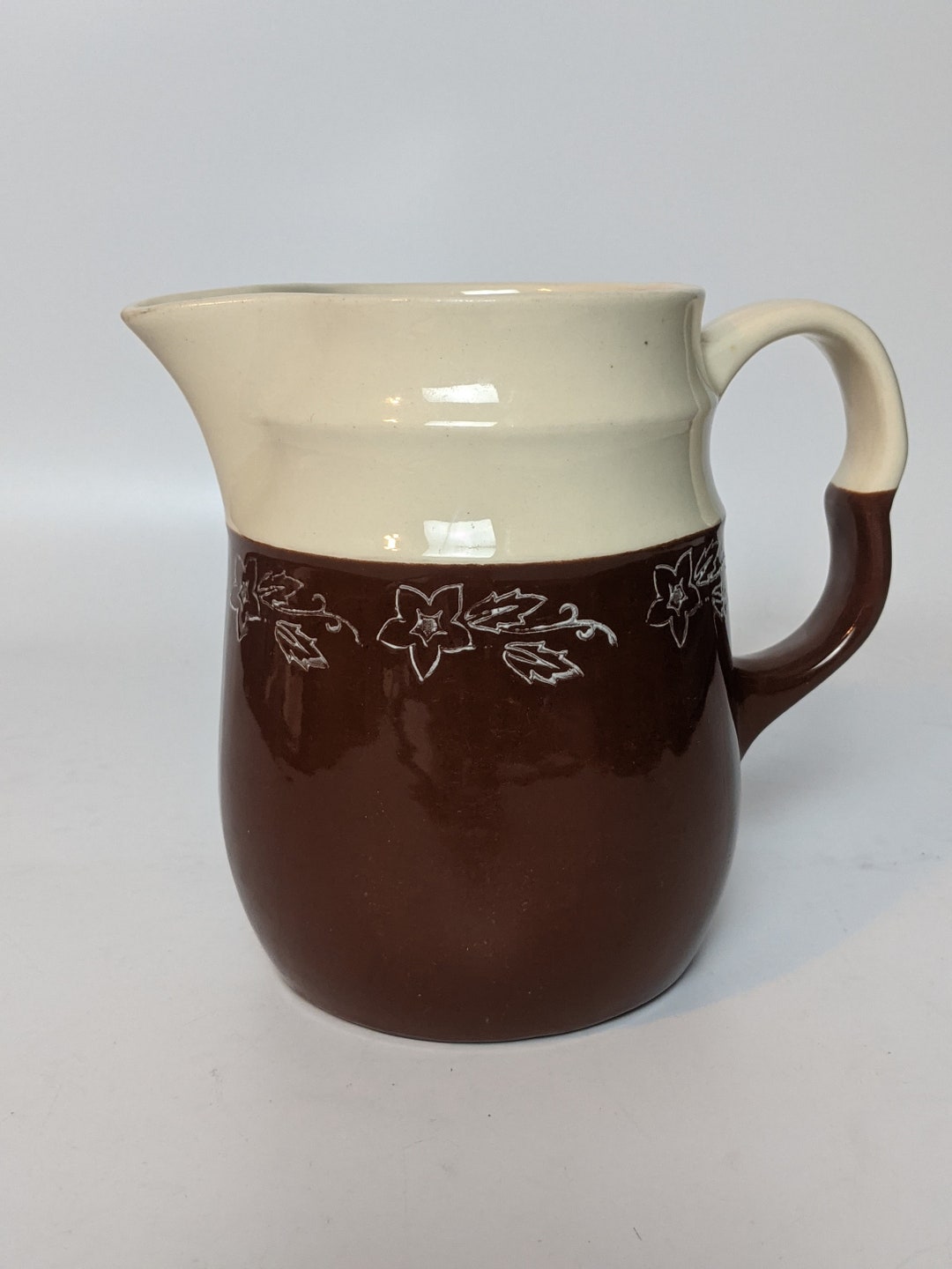 Rare Vintage Oxford Pottery snow Flower Pitcher Etsy