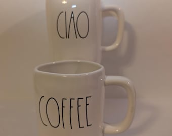 Rae Dunn "Coffee" - "Ciao" Mugs