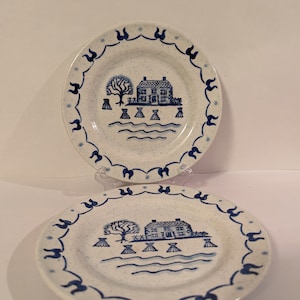 Vintage Metlox Poppytrail Provincial Blue Salad Plates