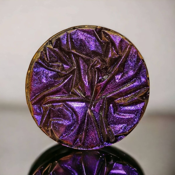 Sous-verre en résine violet " velours écrasé ", unique en son genre, style holographique, sous-verres ronds, sous-verres en résine faits à la main, sous-verres en velours, cadeau mignon