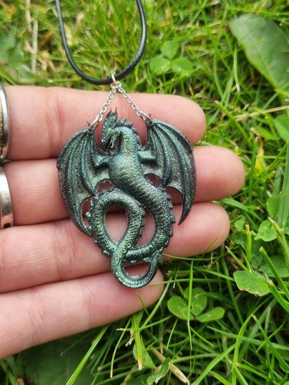 Green cheap dragon necklace