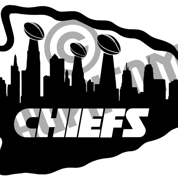 Trophée des Chiefs de Kansas City Skyline 3 SVG