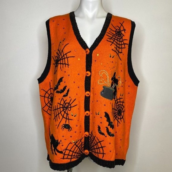 Vintage Tacky Ugly Halloween Sweater Vest