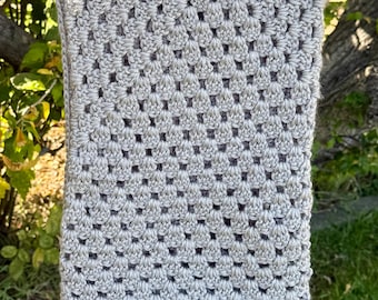 Crochet Baby Blanket - Soft Gray Color - Baby Shower Gift - Handmade Baby Gift - Baby Boy  Blanket - Nursery Decor - Crocheted Baby Blanket