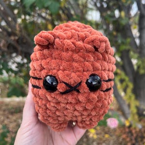 Crocheted Chonky Kitty - Handmade - 6.5&quot; - Brown - Amigurumi - Kitty - Cat - Plushie - Stuffed Animal - Handmade Gift - Holiday - Kitty Love