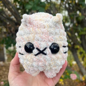 Crocheted Chonky Kitty - Handmade - 6.5&quot; - Golden Pastels - Amigurumi - Kitty - Cat - Plushie - Stuffed Animal - Handmade Gift - Holiday