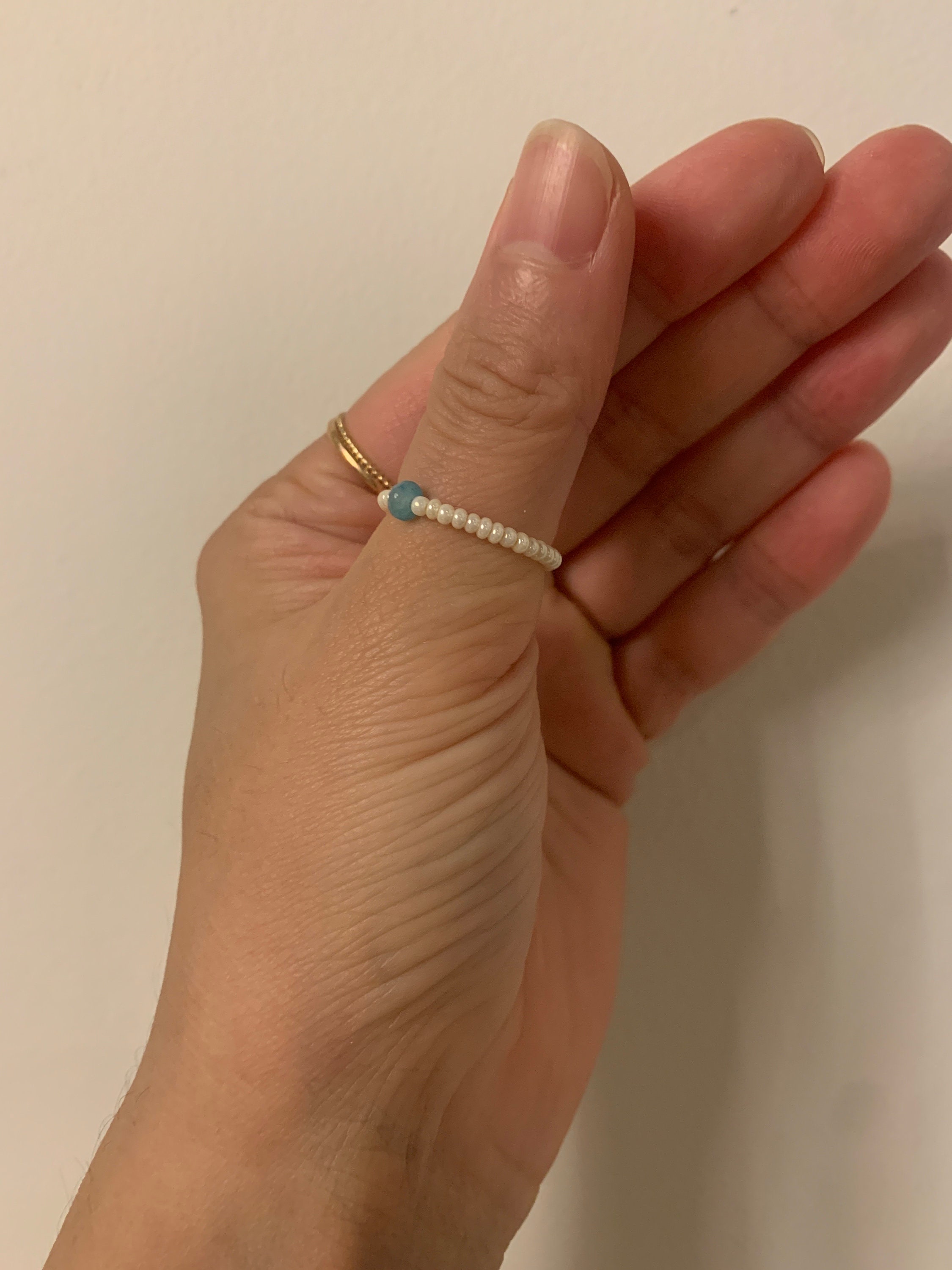 Pandora aqua on sale blue beaded ring