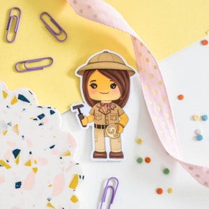 Geologist Character Sticker - Vinyl sticker, laptop decal, journal sticker