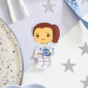 Astronaut Space Character Sticker - Vinyl sticker, journal sticker, laptop decal.