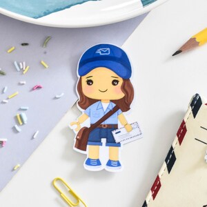 Post worker Character Sticker - Vinyl sticker, journal sticker, laptop decal.