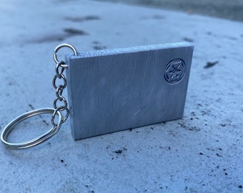 EL1-019 Mandalorian inspired Grogu Beskar THIS IS THE WAY Black Keychain or Luggage Tag or zipper pull THE CHILD