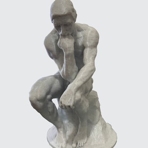 The Thinker Auguste Rodin Sculpture Marblelike 3D Printed Replica