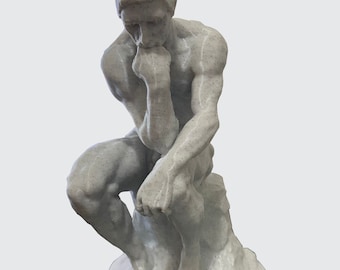 The Thinker Auguste Rodin Sculpture Marblelike 3D Printed Replica