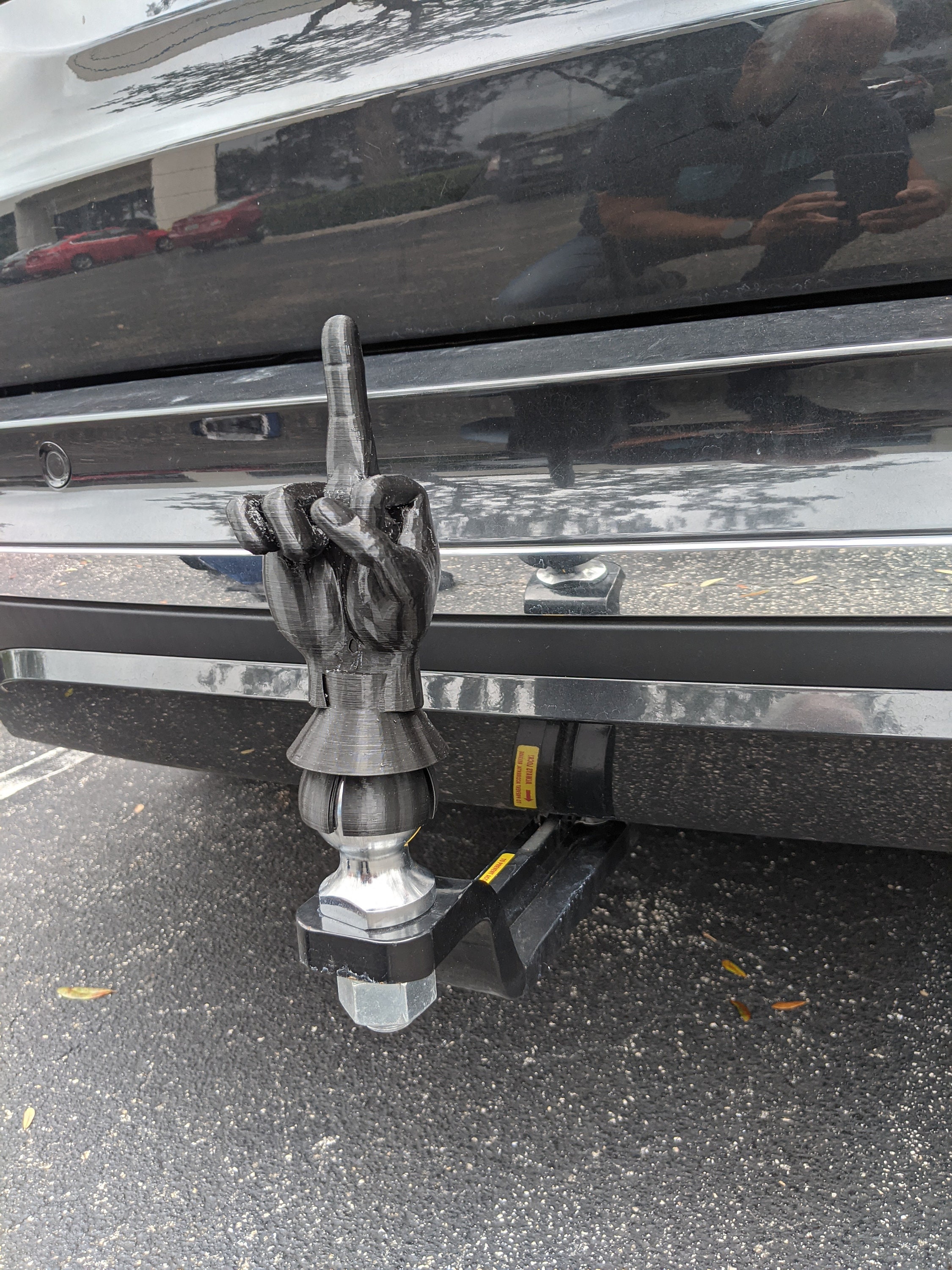 Hand Middle Finger Trailer Tow Hook Ball / Hitch Cover 
