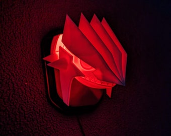Pokemon's Groudon inspired wall trophy lamp to decorate your room: bedroom, playroom or office.