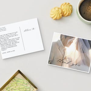Cartão postal de agradecimento de casamento