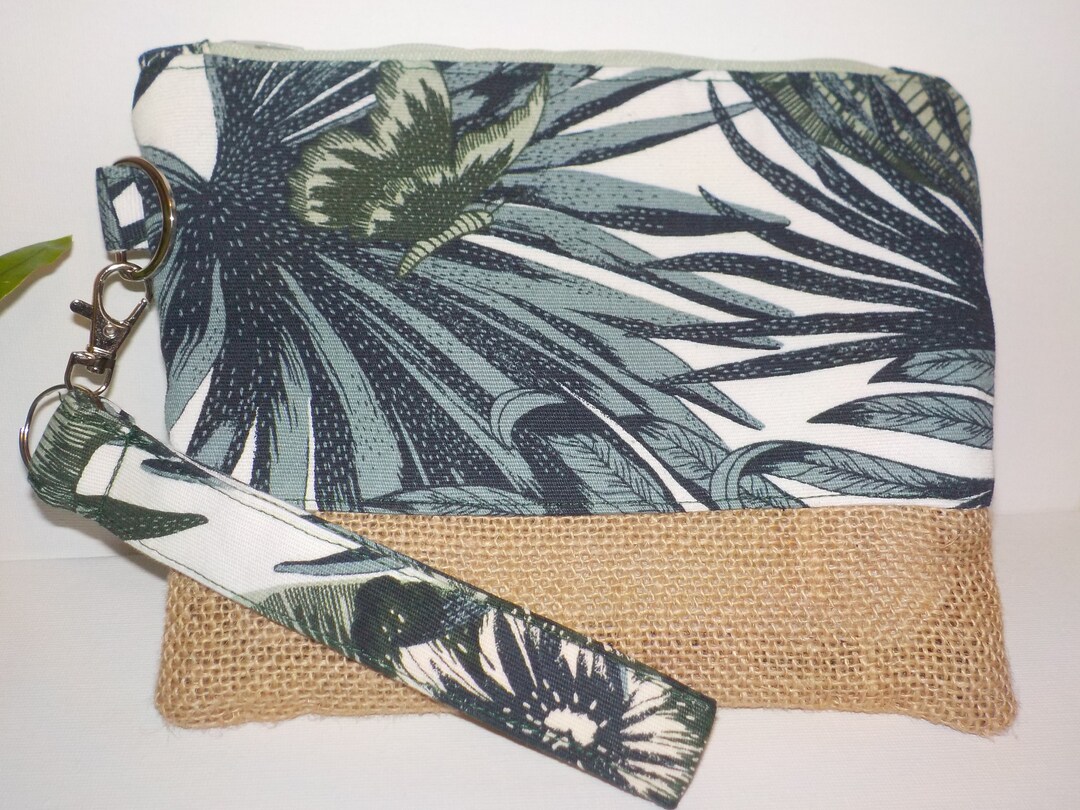 Clutch Bag. Hessian Clutch Bag Tropical print. Etsy Italia