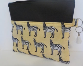 Make up / Cosmetic Bag. Zebra design. Toiletries Bag