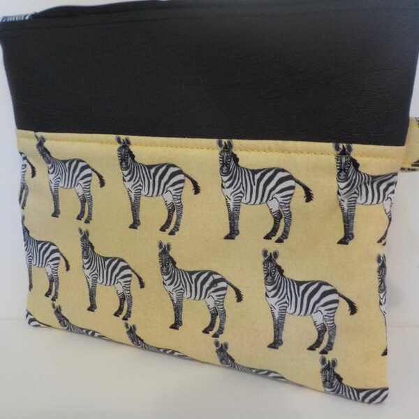 Make up / Cosmetic Bag. Zebra design. Toiletries Bag