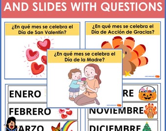 Spanish Months: Labels and Celebrations Slides With Questions