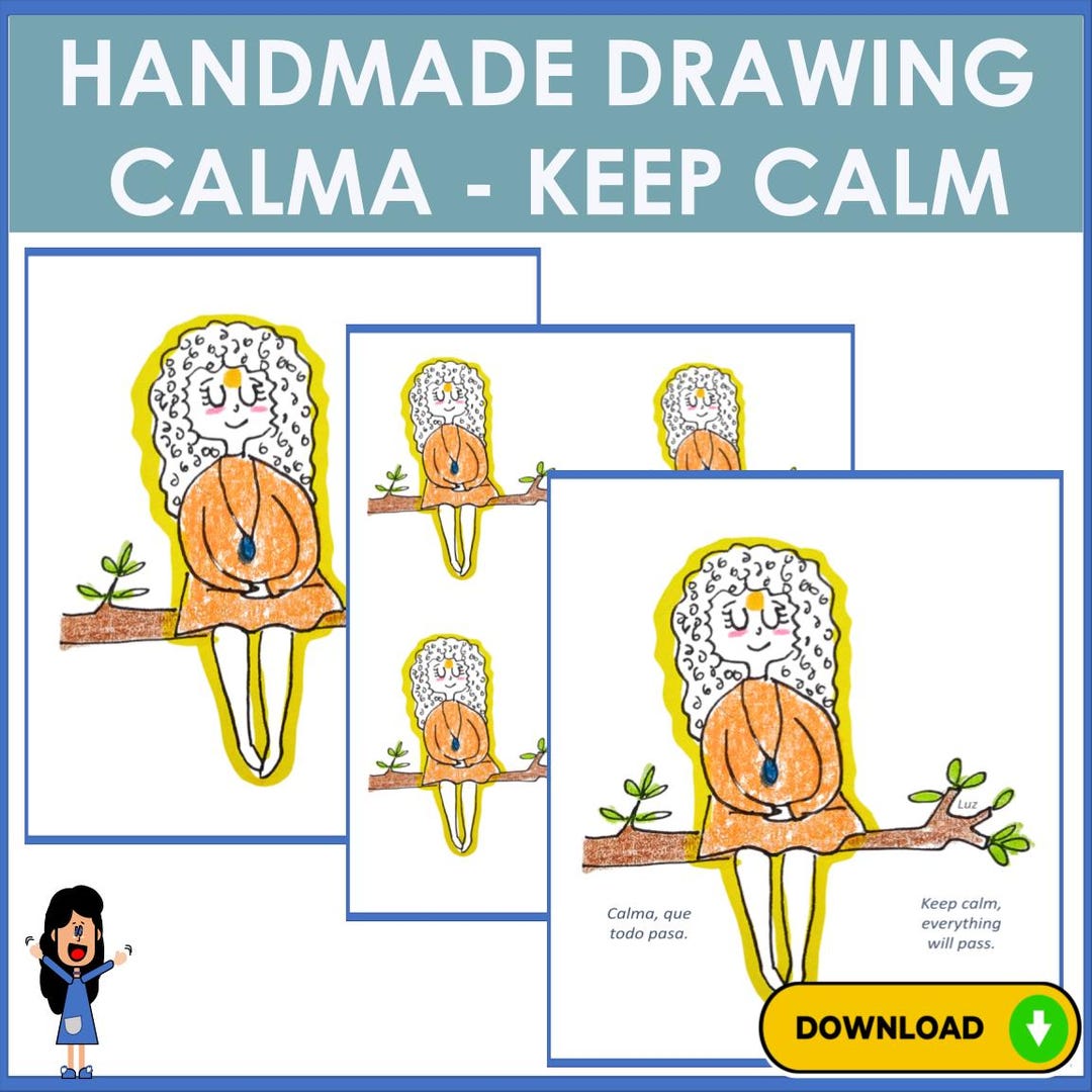 PDF - Handmade Drawing: Calma - Keep Calm - Etsy