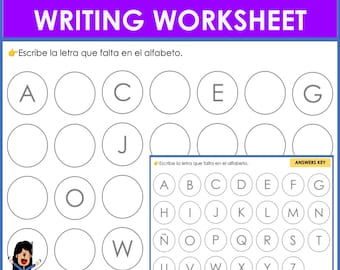 Spanish Alphabet Writing Worksheet