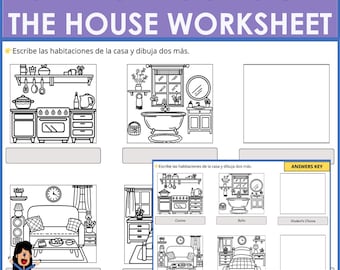 Spanish Rooms of House Worksheet