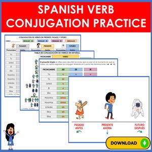 Spanish Verb Conjugation Practice Charts | Spanish verbs | Spanish verb practice | Spanish grammar