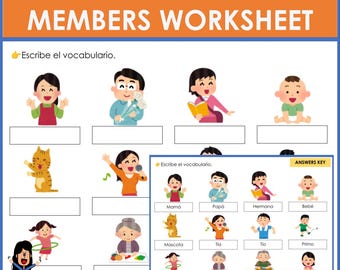 Spanish Family Worksheet - Write the vocabulary