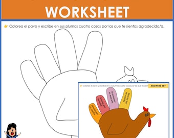 Spanish Turkey Worksheet - Writing Sentences