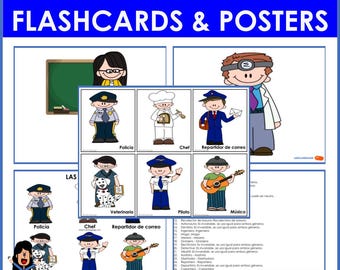 Spanish Professions Flashcards & Posters