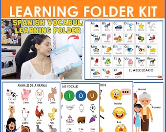 Spanish Vocabulary Learning Folder KIT | Spanish Vocabulary | Spanish Small Posters | Spanish Words